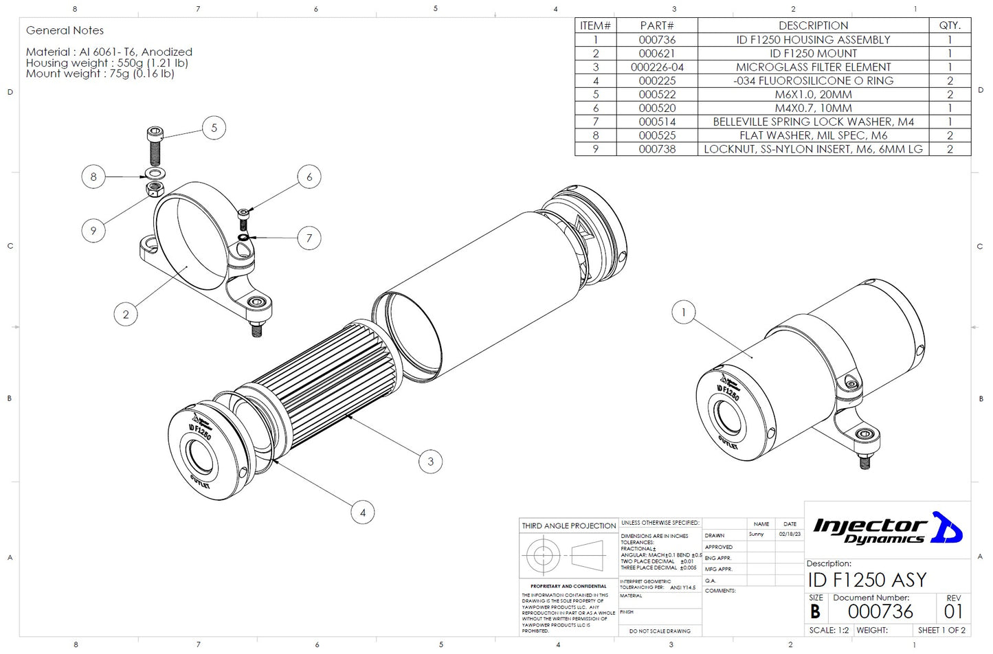 Injector Dynamics ID F1250 Fuel Filter